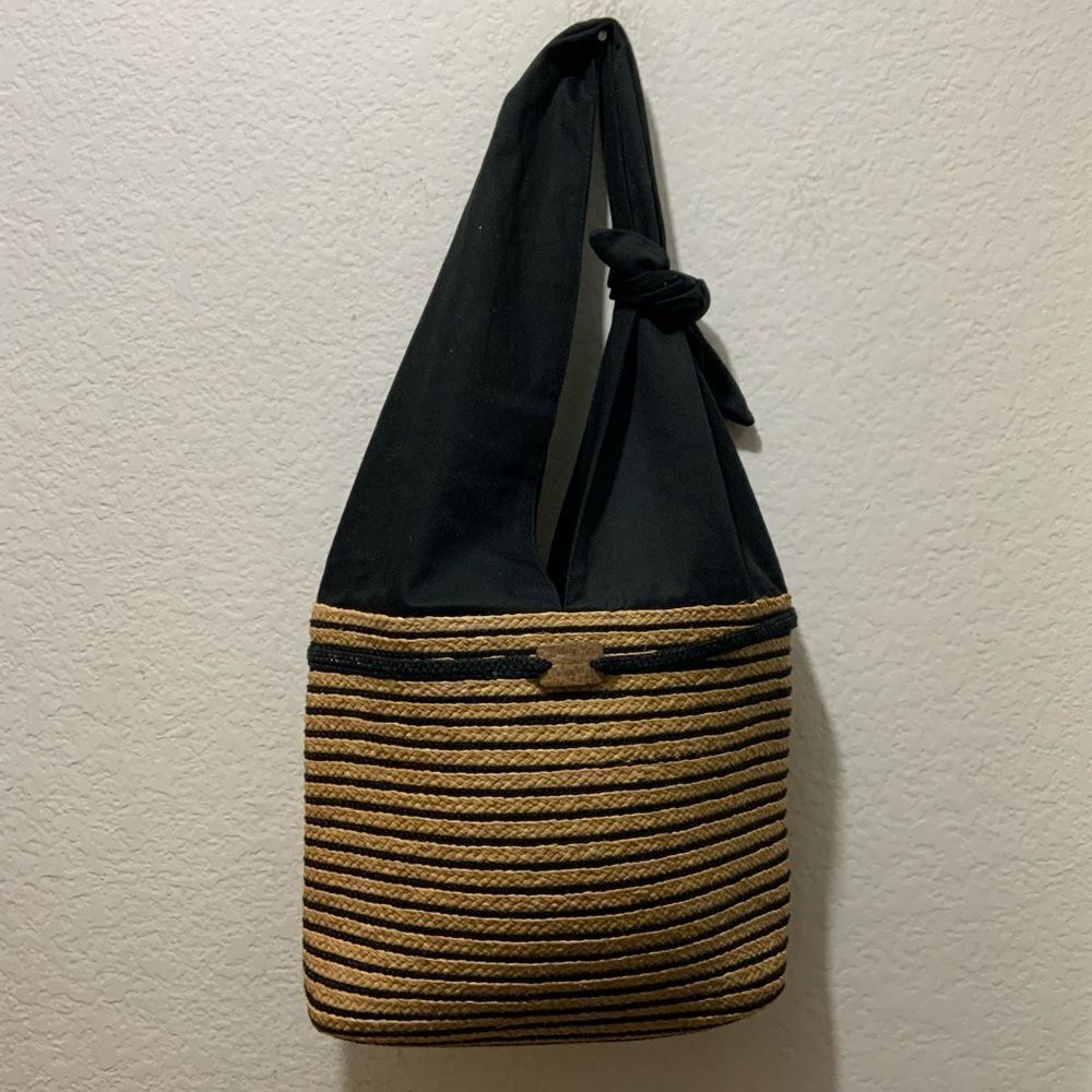 SS Something Special  100% raffia  Straw beach bag lined bow hobo tote